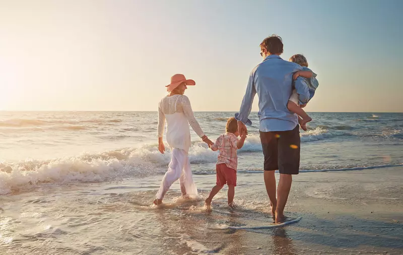 family at the beach
