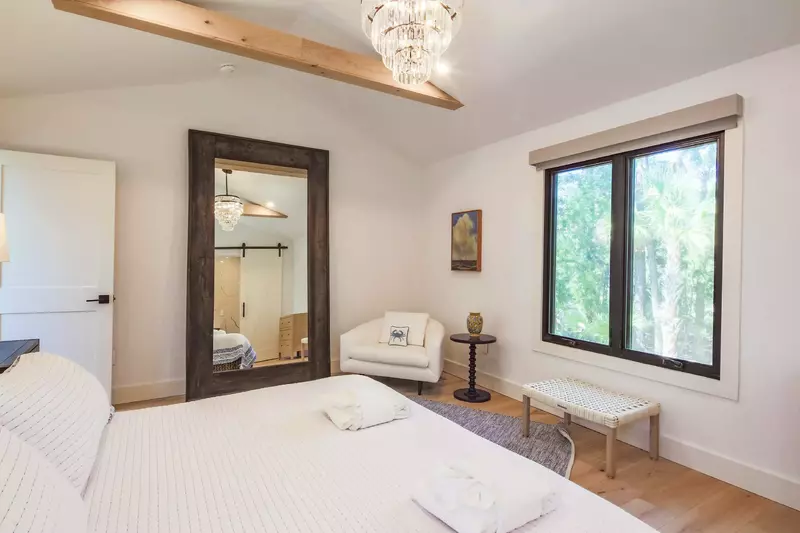 There is also a floor length mirror, arm chair and bench.