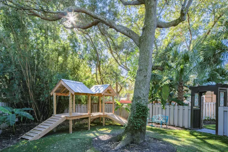 Kids are welcome (with adult supervision) to play in the backyard.