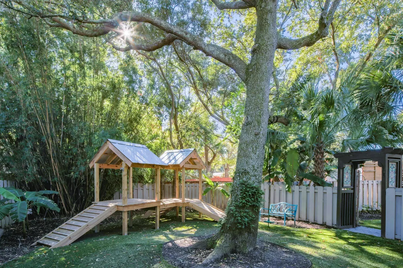 Kids are welcome (with adult supervision) to play in the backyard.