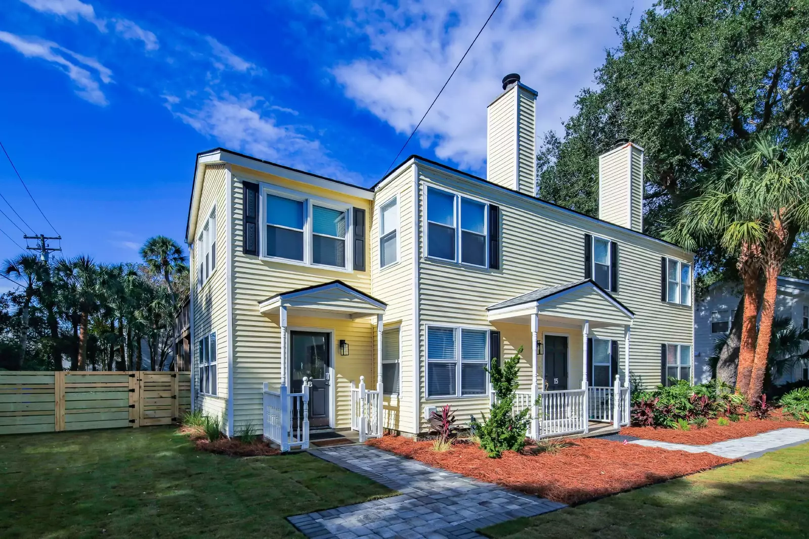 The entrance to The Blue Oyster is the door on the left.  The door on the right leads to the second, separate unit in the duplex.