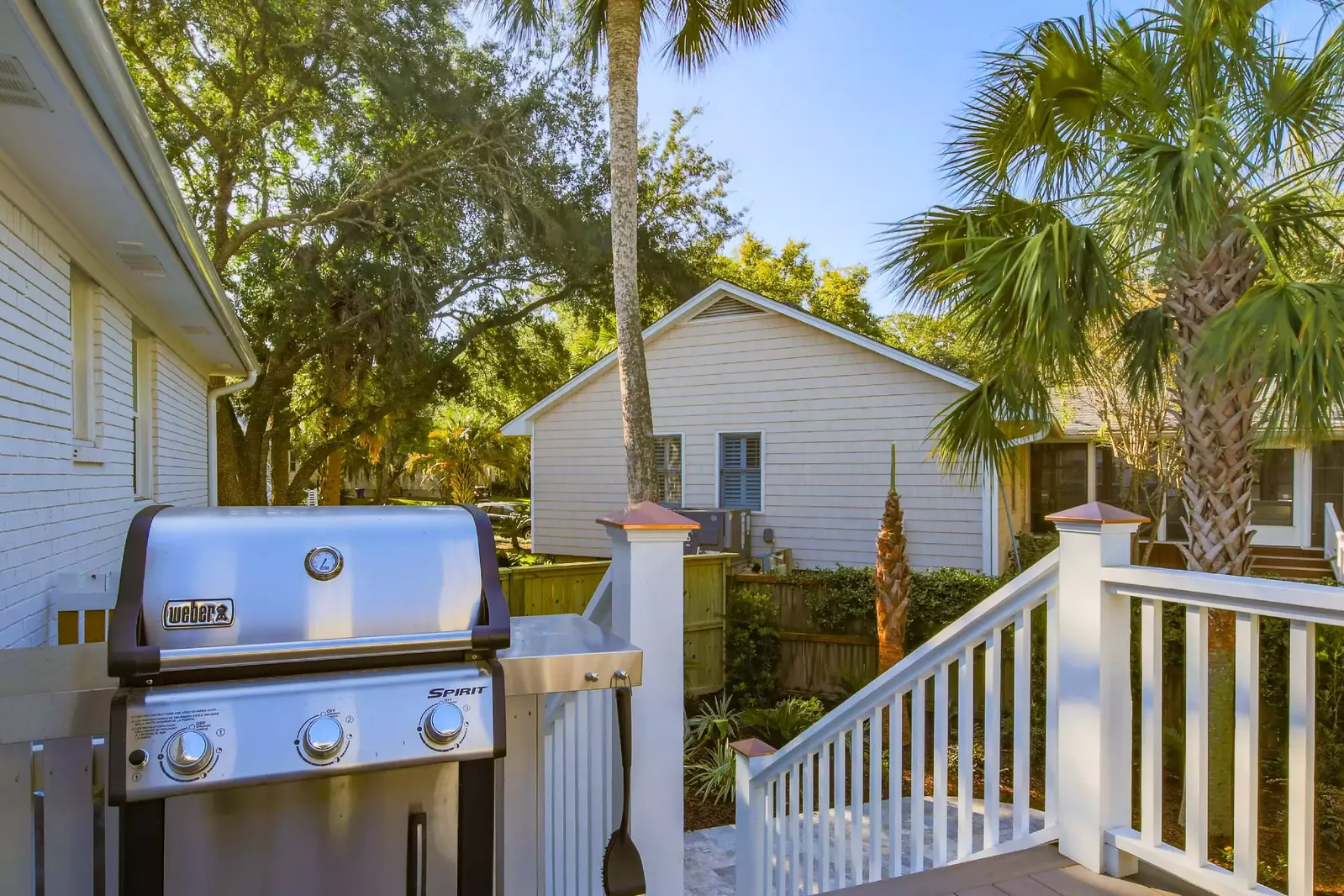 There is a gas BBQ grill available for guest use on the back deck.