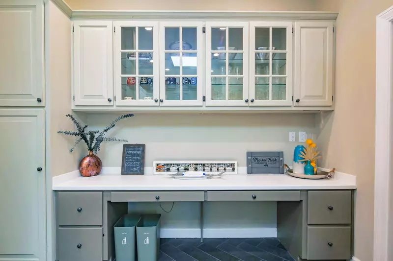 There is more cabinetry on this side of the kitchen.