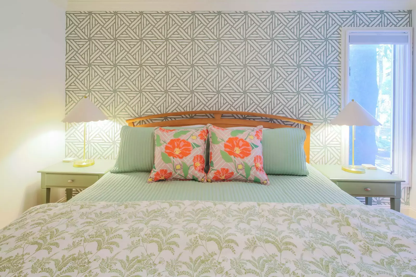 The bed will be made in advance of your arrival with freshly laundered sheets.