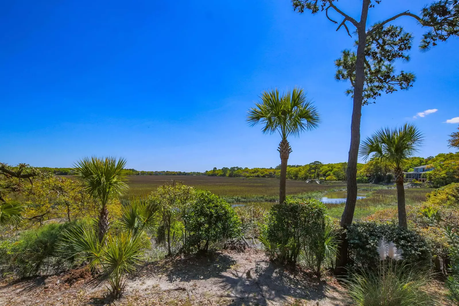 The Creek Trace Villas community is situated alongside the marsh and Cap'n Sam's Creek.