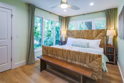 We love the views of the semi-tropical trees & plants that surround Nature's Haven.