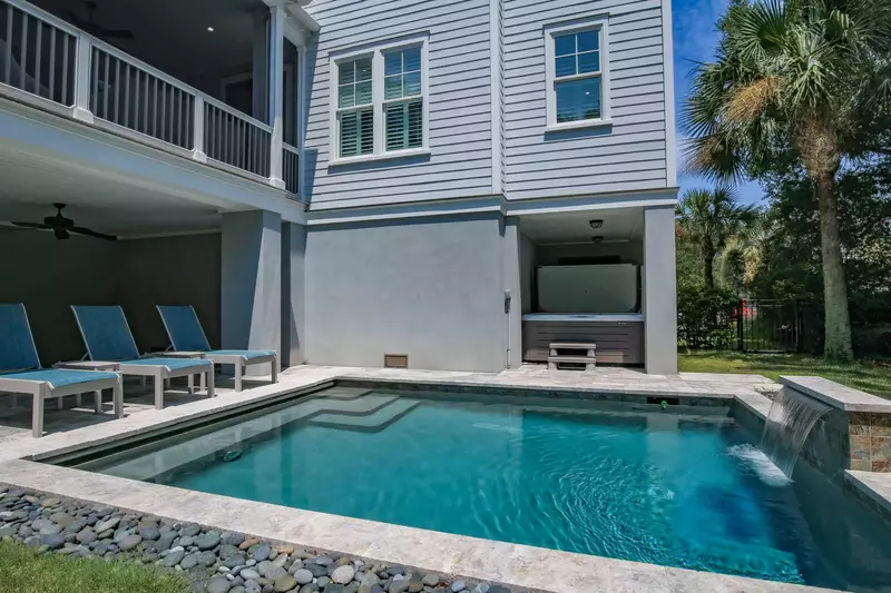 Heaven on Earth also features a private hot tub in a covered area alongside the pool.