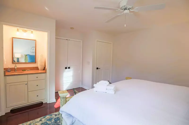 There is also a closet in this guest room.