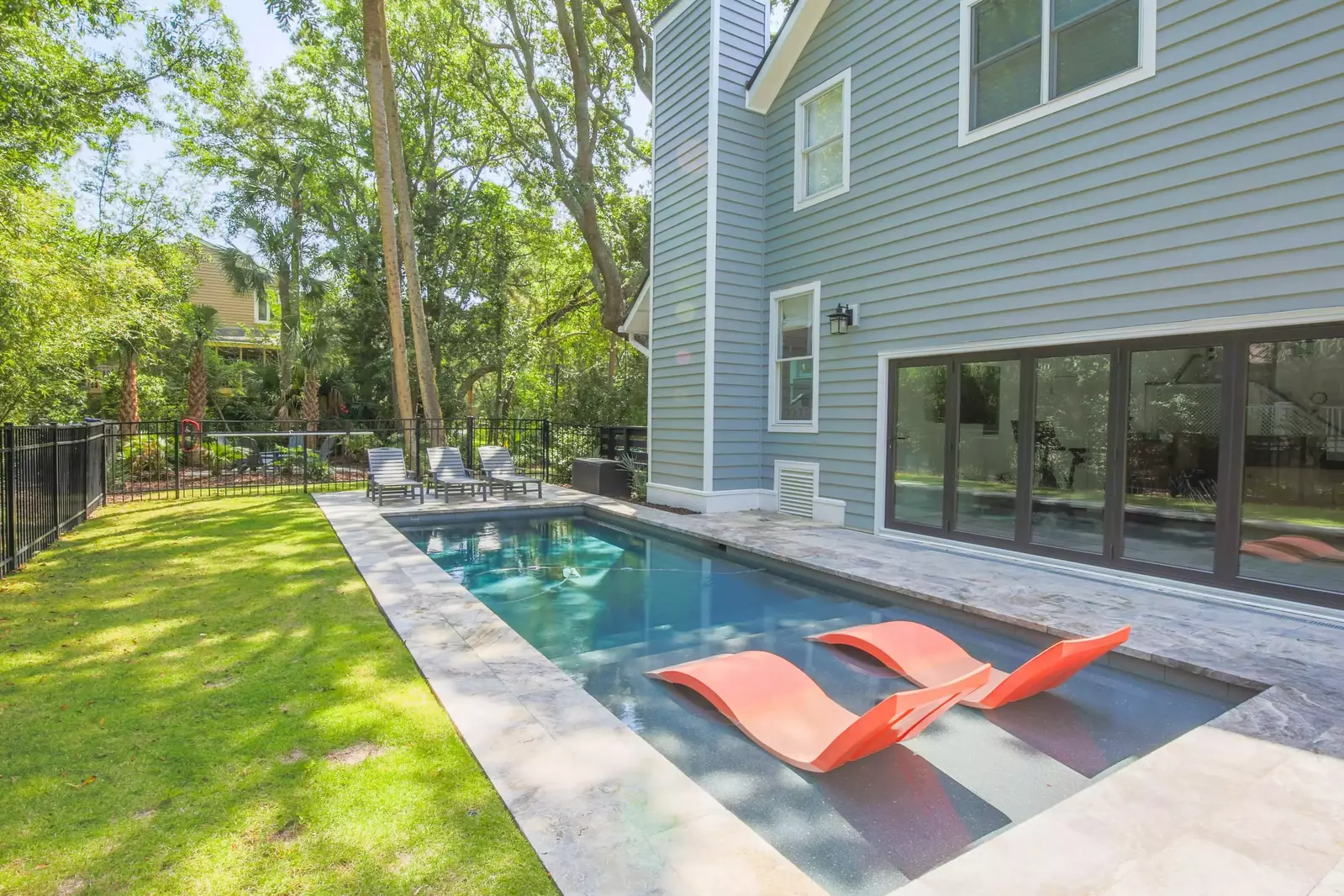 The Lazy Palm boasts an outdoor oasis with a plunge pool.
