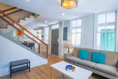 When you enter the front door, you will find the living room, kitchen and staircase to the second floor.