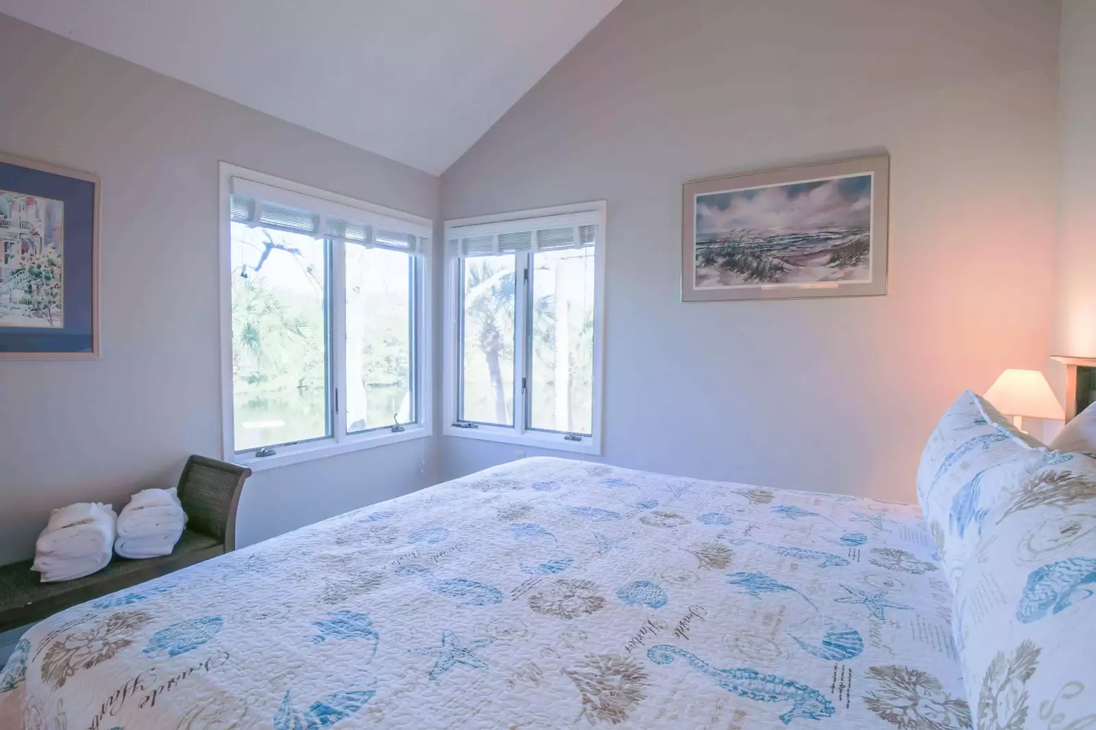 The master suite also features mesmerizing views of the lagoon.