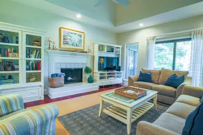 Surfscoter is a comfortable beach home with multiple gathering areas.