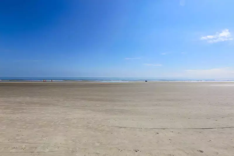 There is plenty of room to walk, run, bike or lounge on this wide, spacious beach.