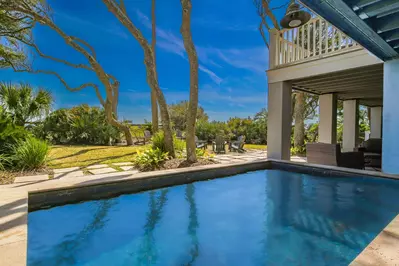 The private pool can be heated for an additional fee.