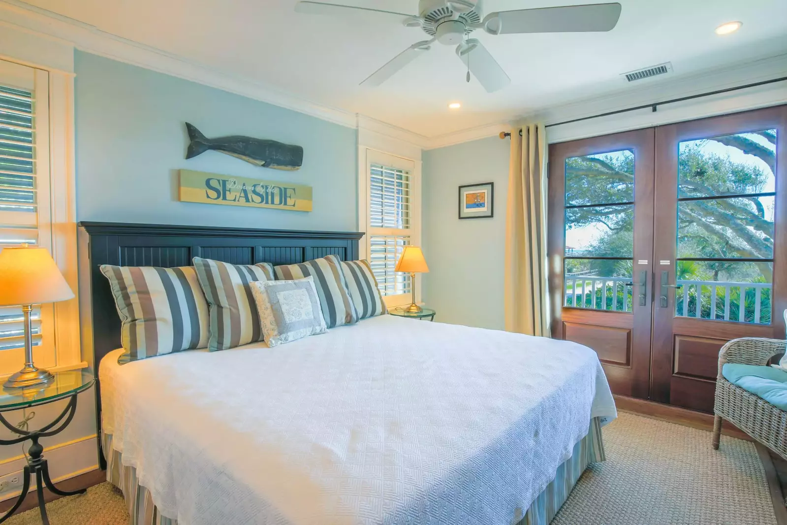 The home's second master suite enjoys ocean views and access to the back porch.