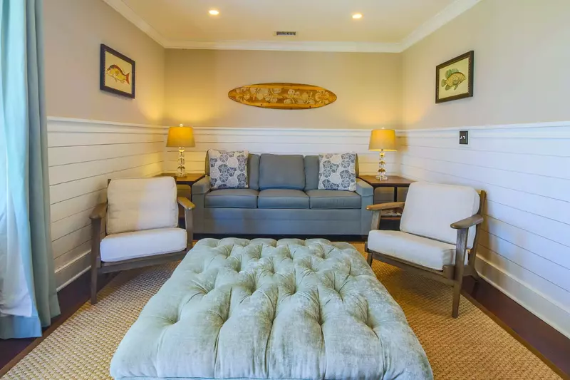 This second floor den is the perfect spot for movie nights with your kids!