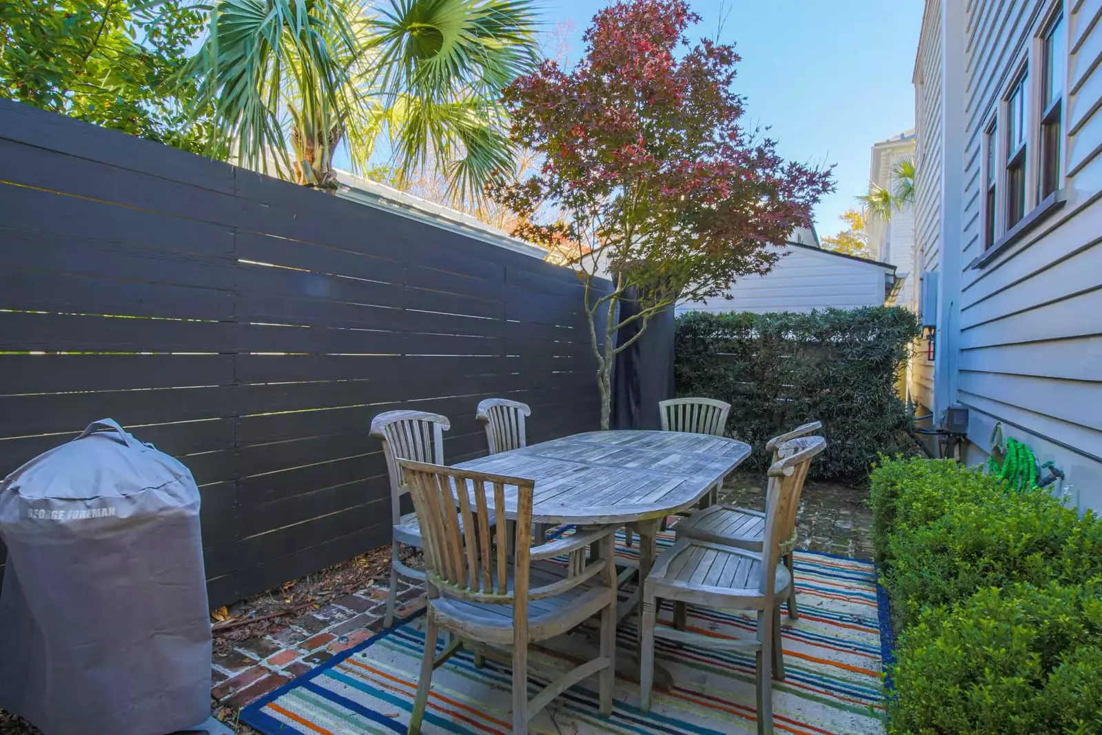 Dine al fresco on the home's private courtyard.