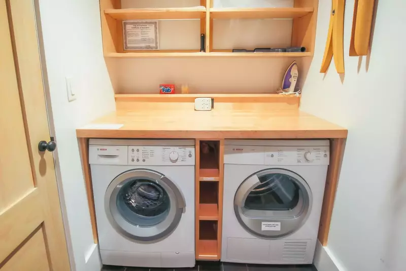 This Bosch washing machine and dryer are located in a closet off of the bonus room.