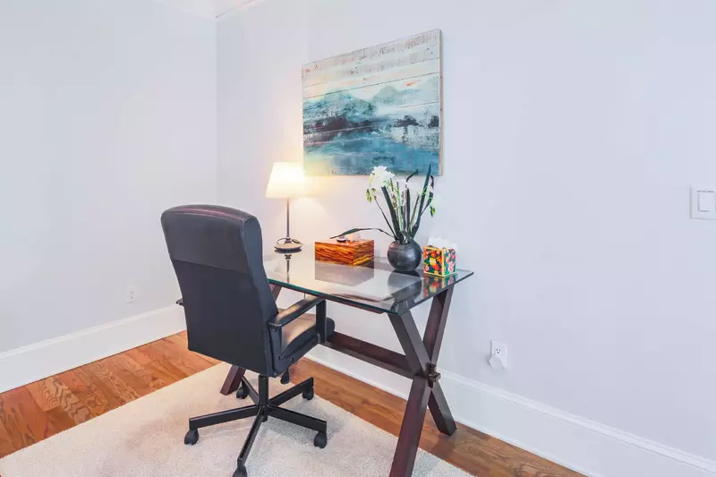 This desk is a quiet place to catch up on emails or get a little bit of work done.