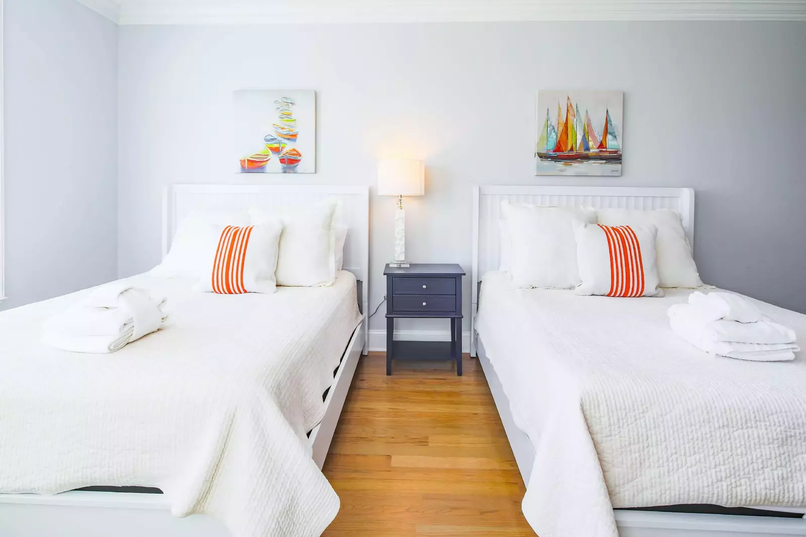 This guest bedroom receives terrific natural light.