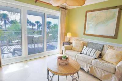 Seaside Therapy is a corner unit condo overlooking the ocean and Pelican Nest pool.