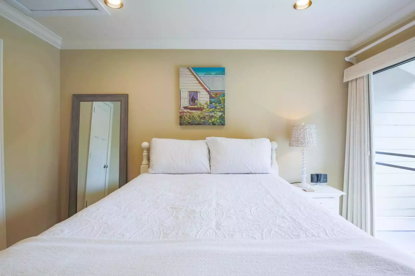 There is also a full sized mirror in this guest bedroom.