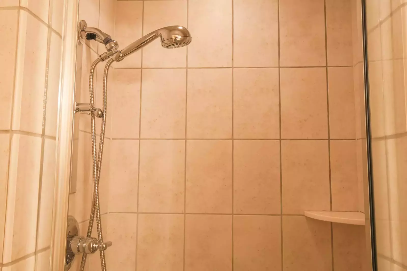 There's also a tiled, walk-in shower in the lower level bathroom.