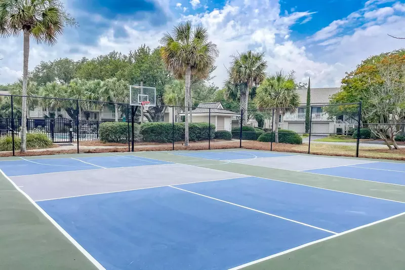 Guests are welcome to play basketball on the Fairway Dunes community basketball court.
