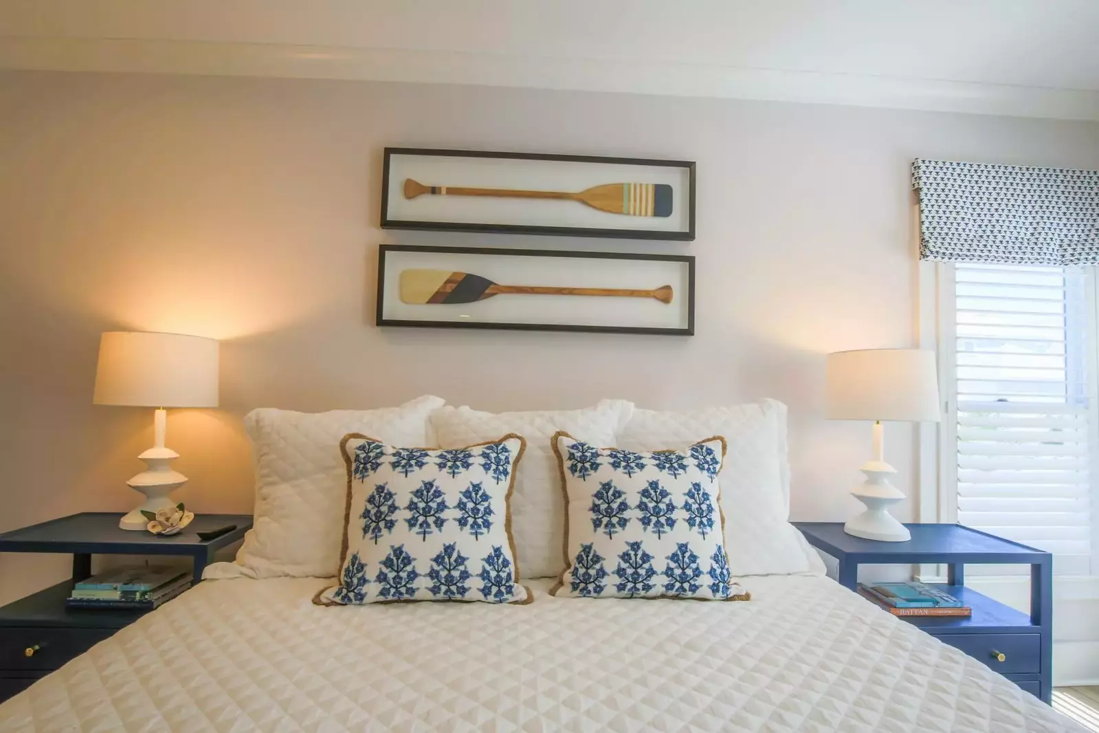 The second master suite is located on the second floor and features a king bed.