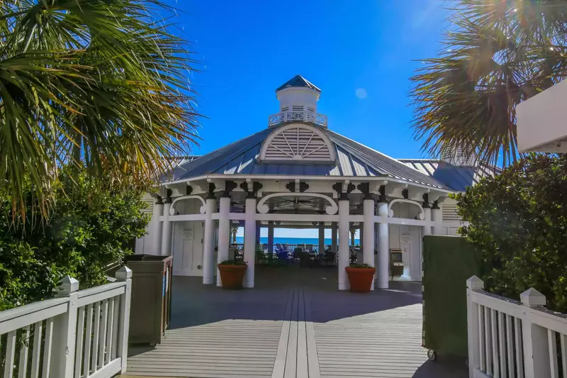 The beach cafe separates the two Grand Pavilion community pools.