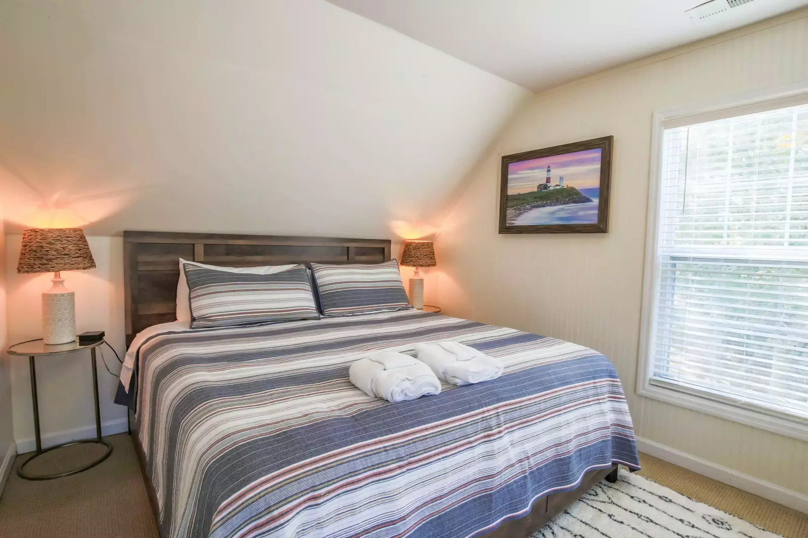 There are two bedrooms with king beds on the second floor of the home.