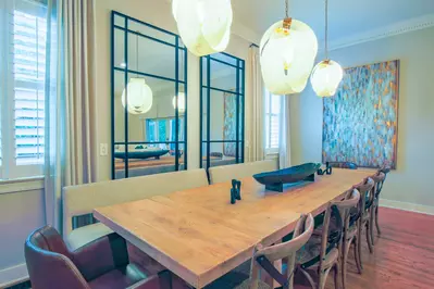 You'll also find this spacious dining table in the living room.