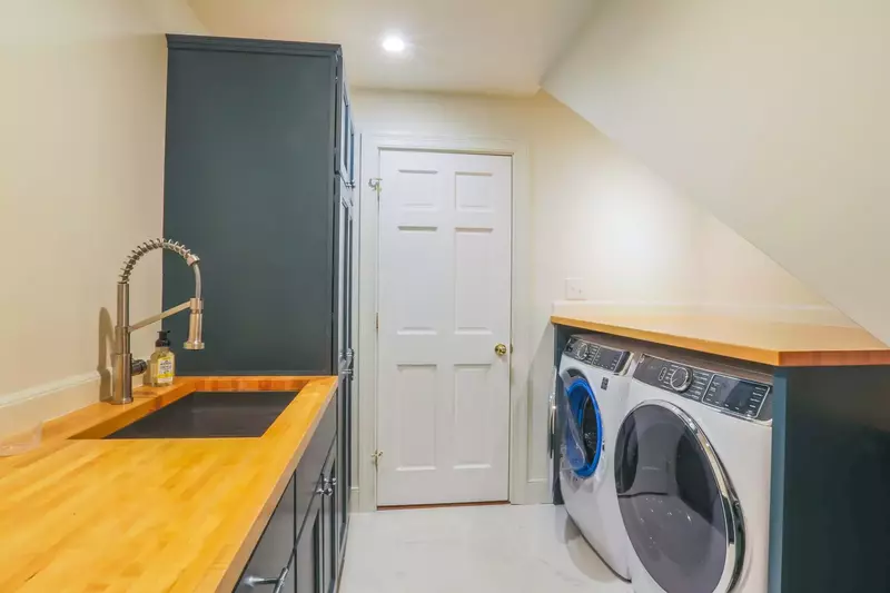 The home's laundry room is located on the second floor.