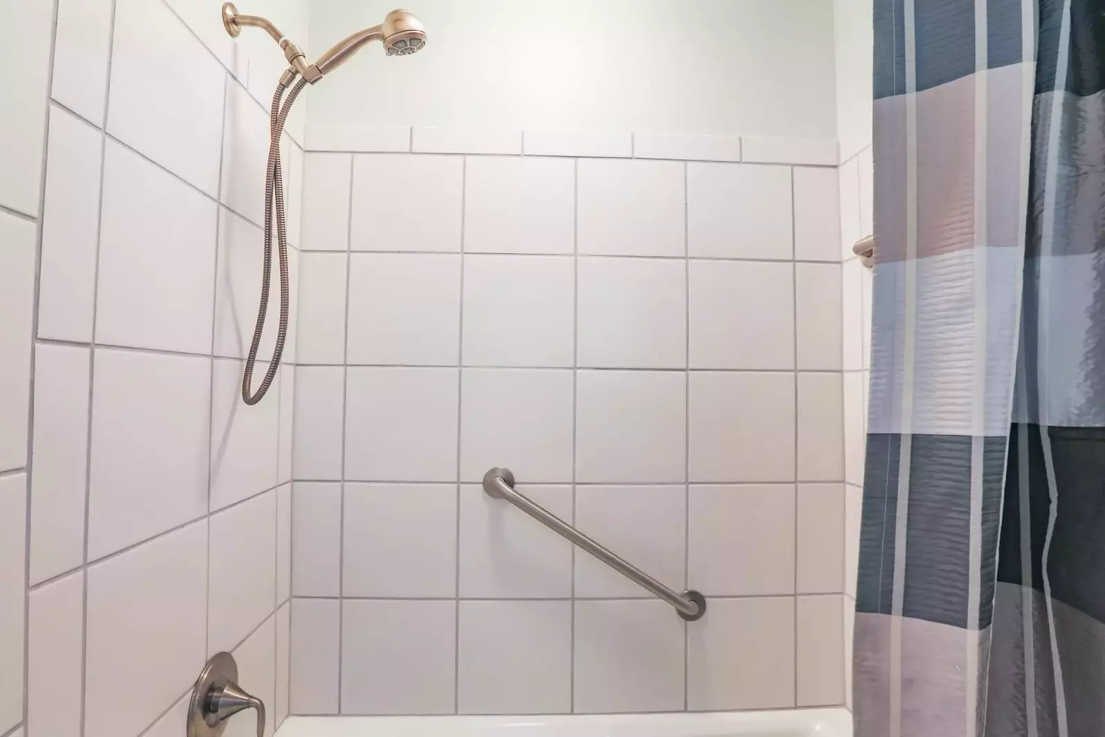 The Jack & Jill bathroom has a shower/tub combo.