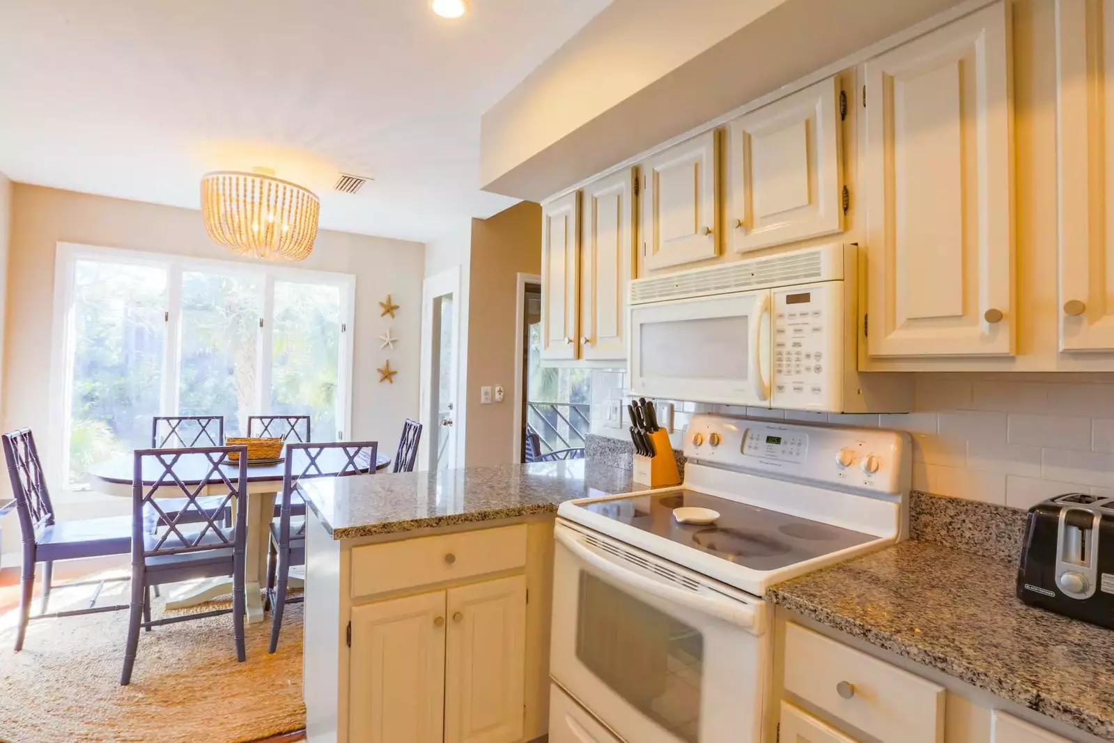 There's plenty of room in the kitchen to prepare your family's meals throughout your stay.