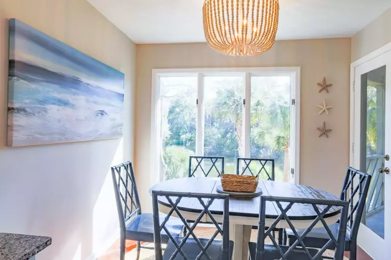 The home has been decorated with a coastal mix of blues, grays, browns and beiges.