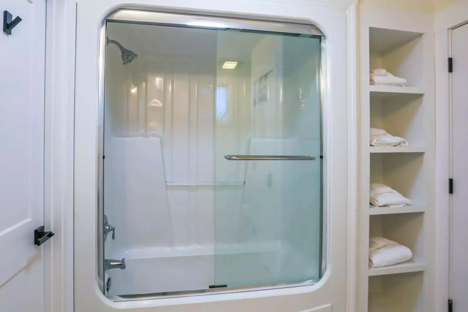 The Jack & Jill bathroom also has this shower/tub combo.