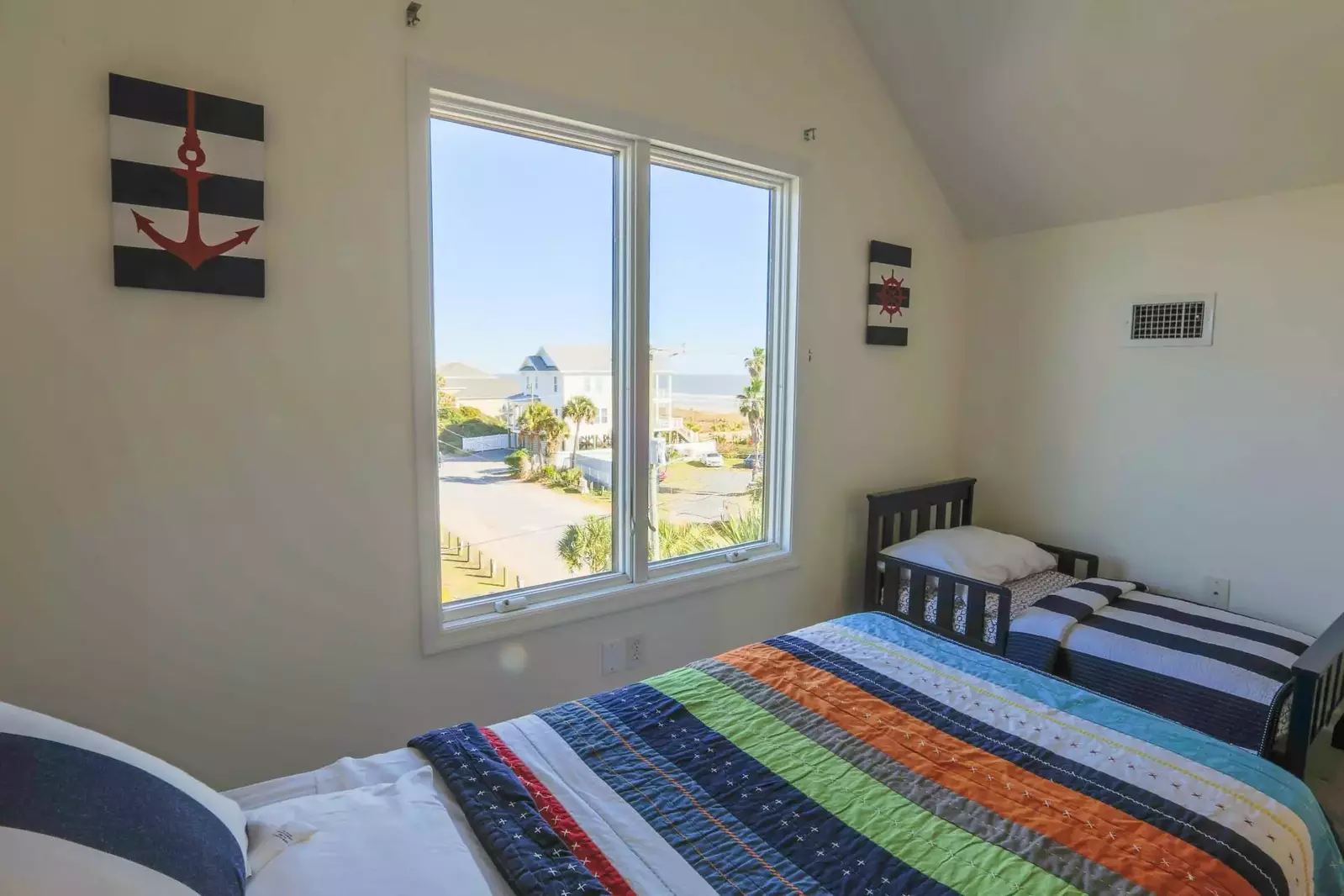 This bedroom also has ocean views.