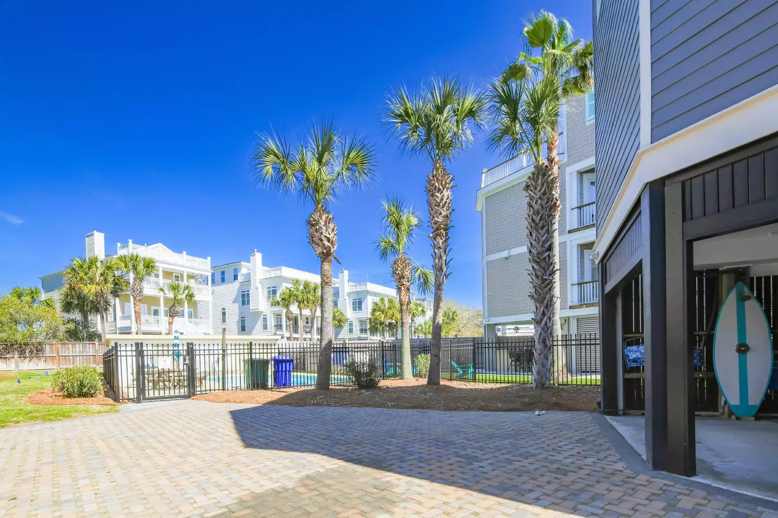 All For You is adjacent to the commuity pool -- just follow the brick alleywall from the carport to pool gate.