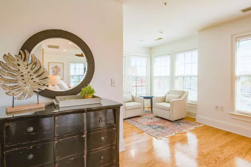 When you enter the master suite, you'll find this dresser and seating area on your left.