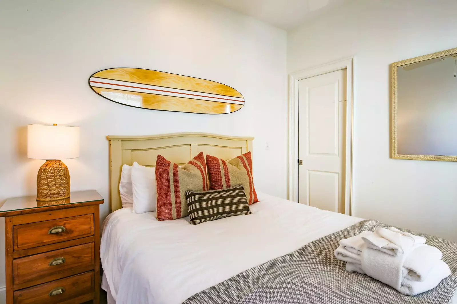 You'll find two of the six bedrooms on the home's lower level.