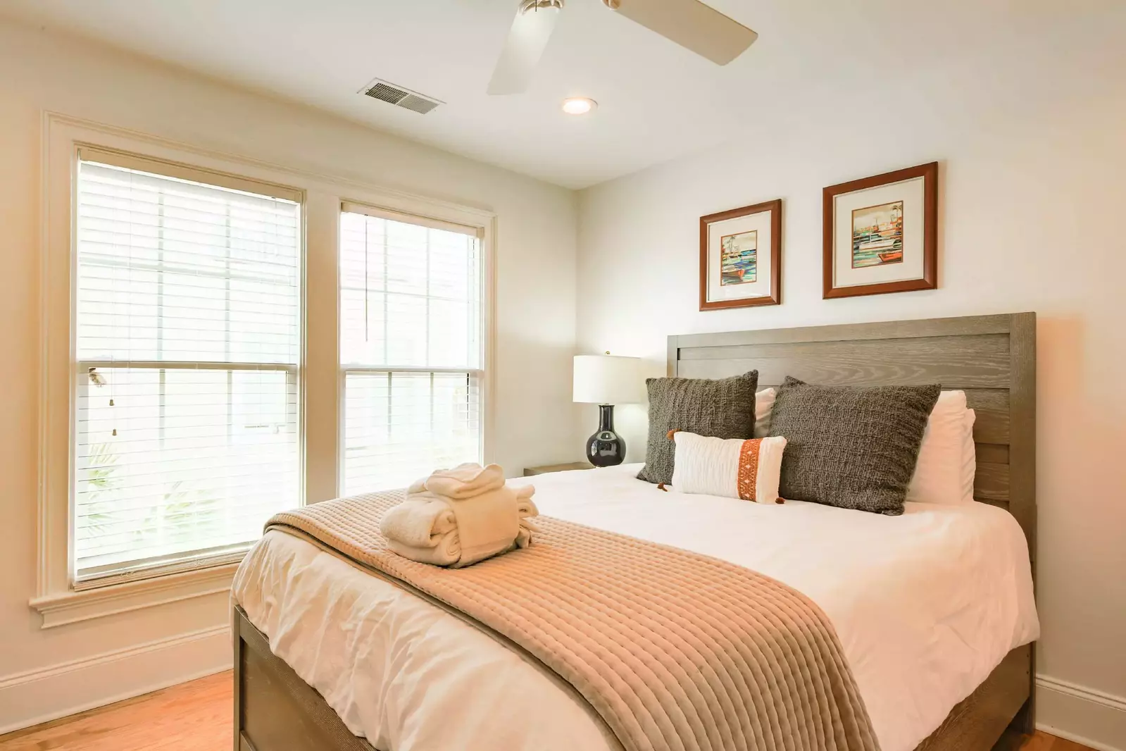 Each of the beds will be made in advance of your arrival with freshly laundered sheets.