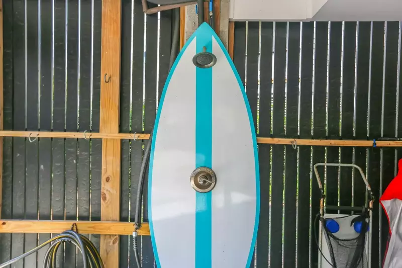 How cool is our outdoor surfboard shower?
