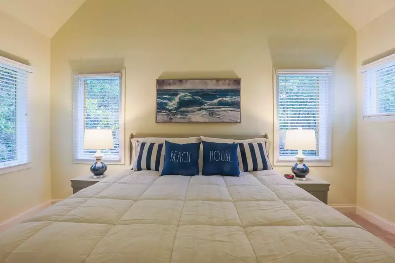 The master suite is located on the top floor of the home.
