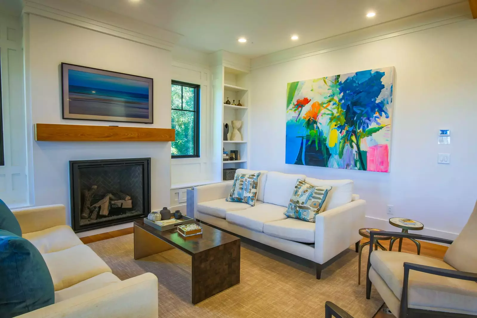 The homeowners recently commissioned this beautiful art for the home.