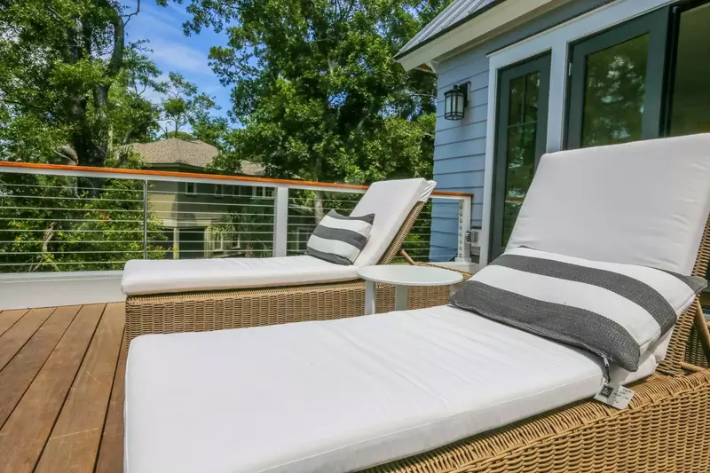 The upper deck is the perfect spot to soak up some sun, read a good book or watch the birds soaring over the marsh.