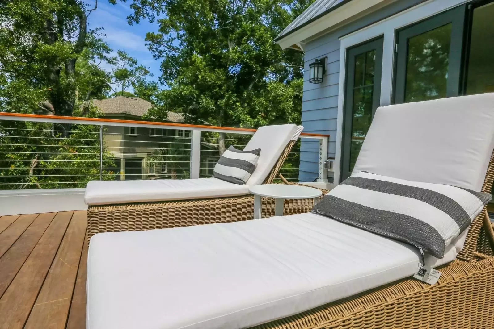 The upper deck is the perfect spot to soak up some sun, read a good book or watch the birds soaring over the marsh.