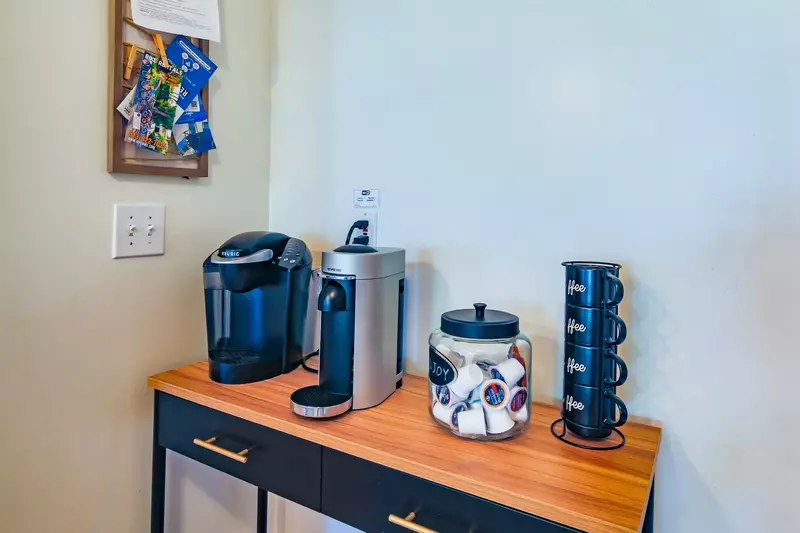 There is also a separate keurig coffee station for those who prefer k-cups.