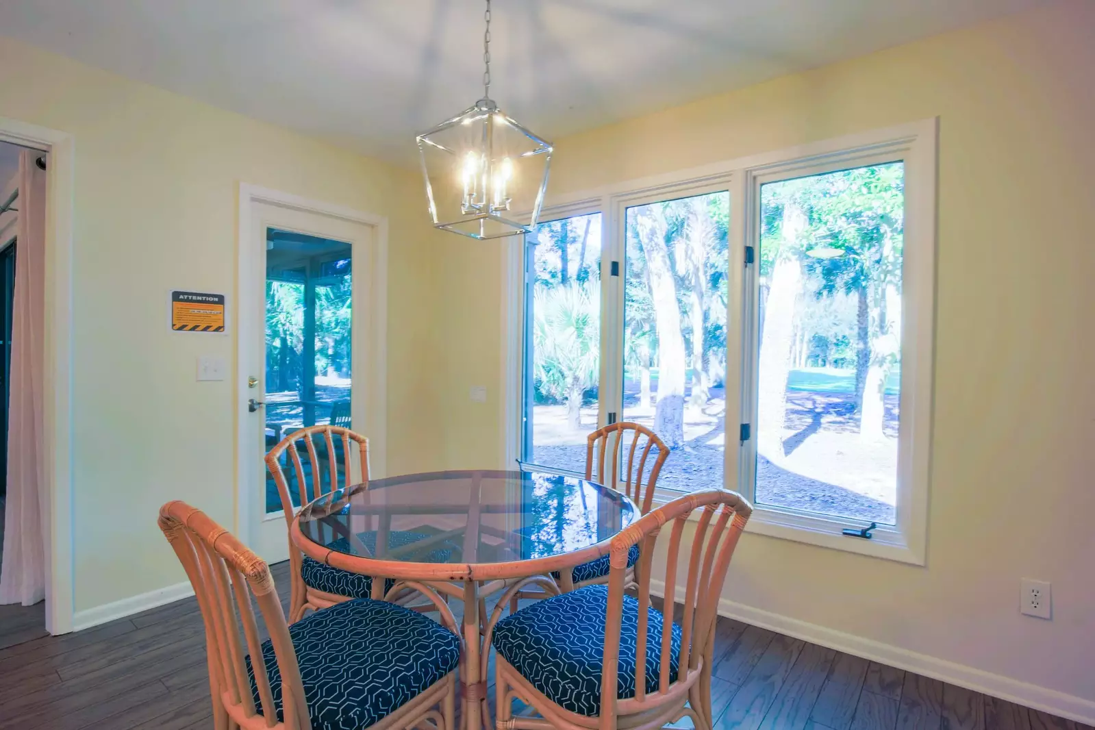 There's also a table in the kitchen (which seats 4) and a door to the screened porch.