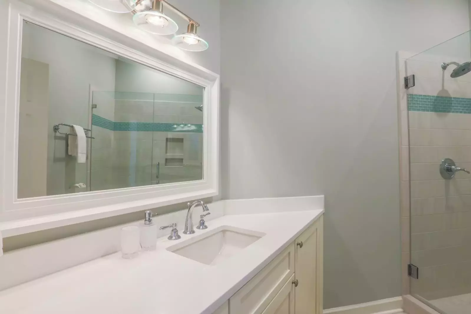 This bathroom is accessed from the hallway near the ground floor guest bedroom.